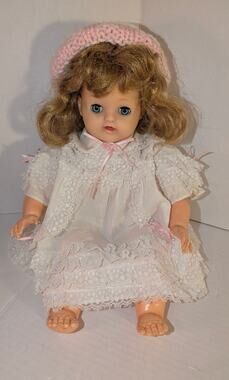 Vintage 1950's Ideal Big Beautiful Baby Doll Oil Cloth Body